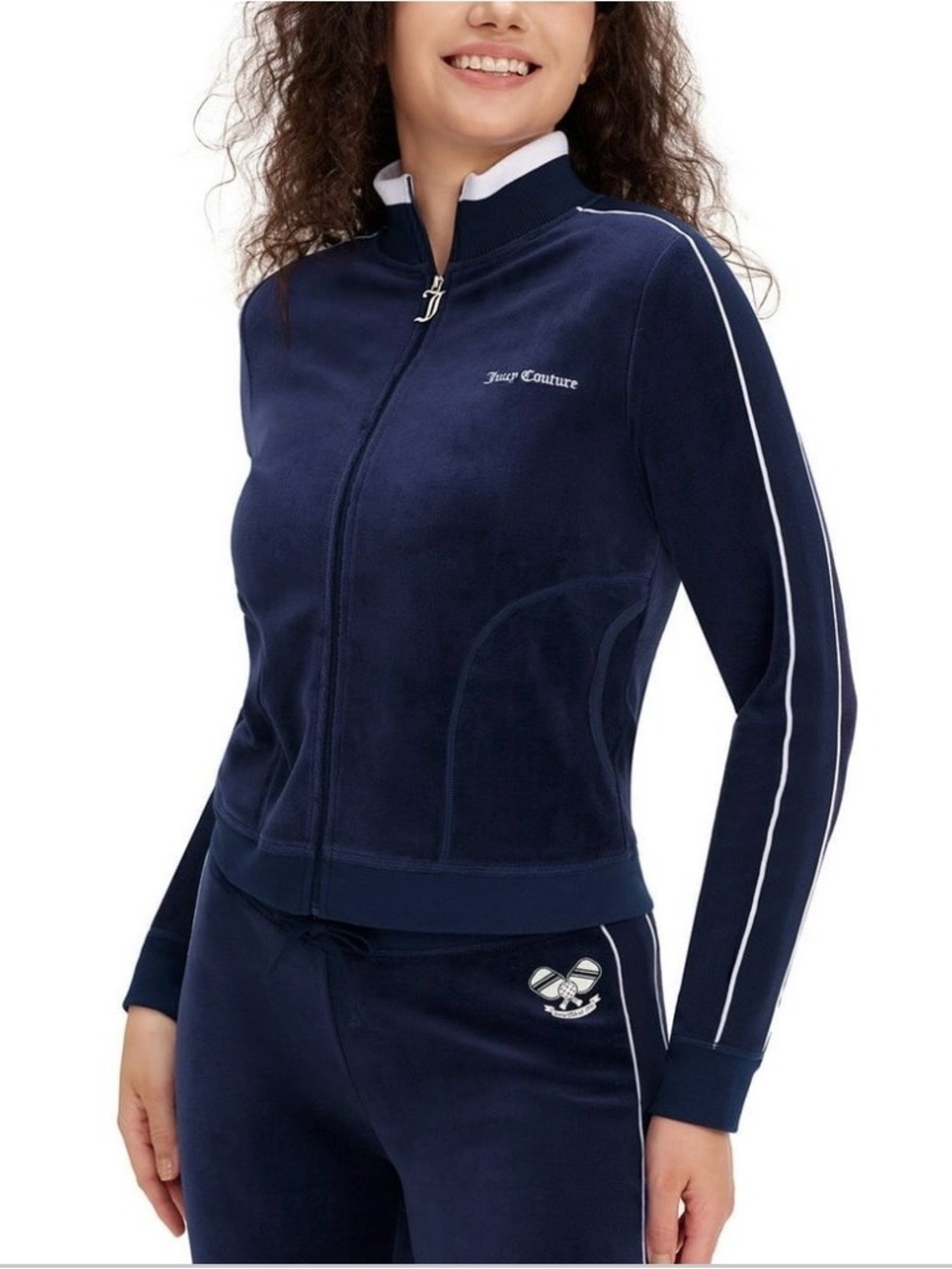 Juicy Couture Women's Cotton Velour
Pickleball Full Zip Jacket Navy Size Large